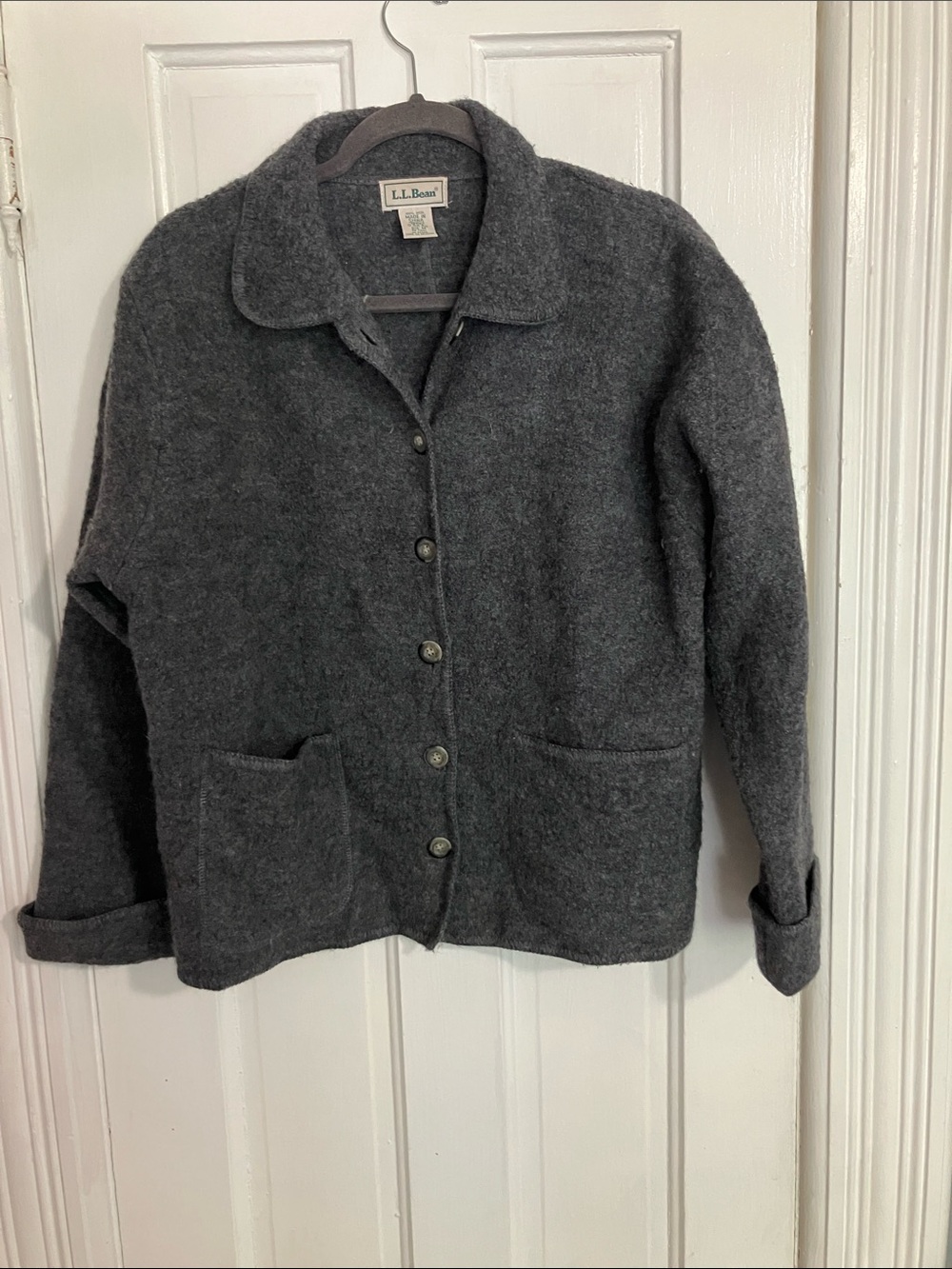 L.L. Bean boiled Wool Cardigan sweater jacket medium